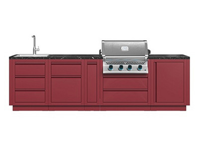 Модульная гриль-кухня BBQ Gourmet 500 красная с грилем NAPOLEON BIG-32