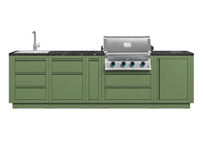 Модульная гриль-кухня BBQ Gourmet 500 зеленая с грилем NAPOLEON BIG-32