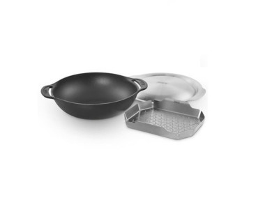 Чугунный вок Weber GBS/Crafted со вставкой для приготовления на пару