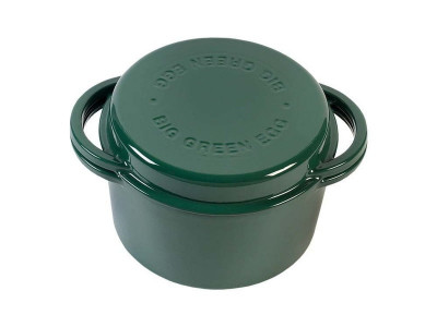 Жаровня чугунная круглая д/гриля, 4.0л, крышка, цвет зеленый, Big Green Egg