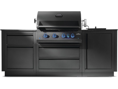 Модульная гриль-кухня BBQ Gourmet 700 черная с грилем Napoleon BIG-32 black
